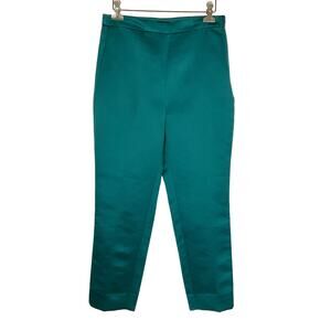 J. Crew High Rise Cigarette Pant in Kelly Green Satin Women's Size 6P